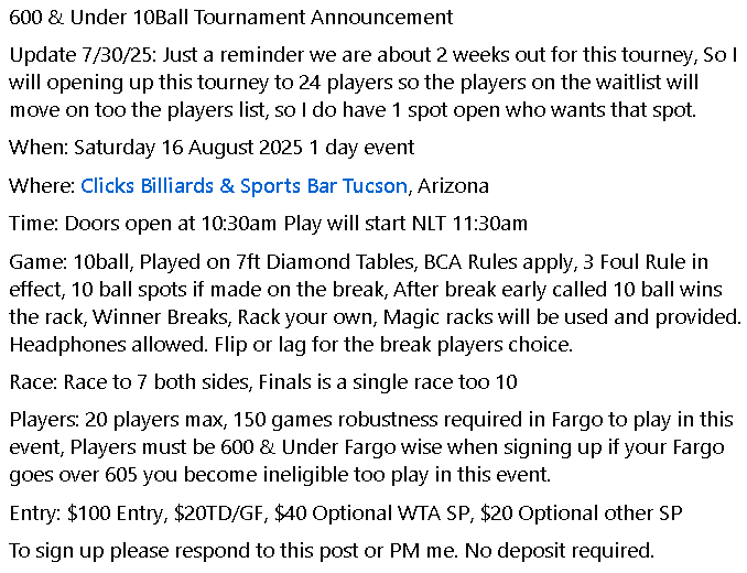 Tournament Rules Image